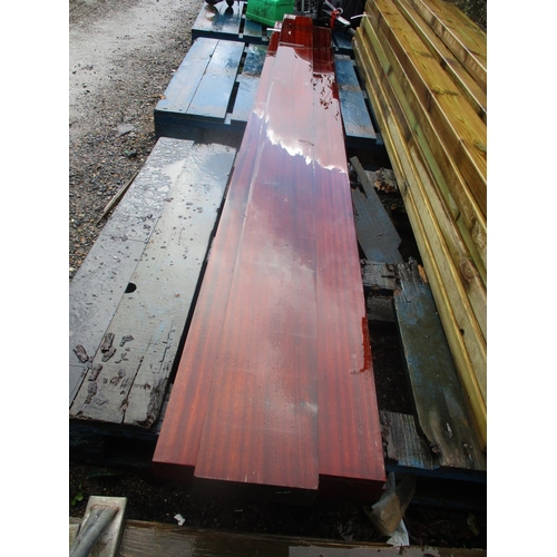 38 - Five 2.4m lengths of hard wood timber