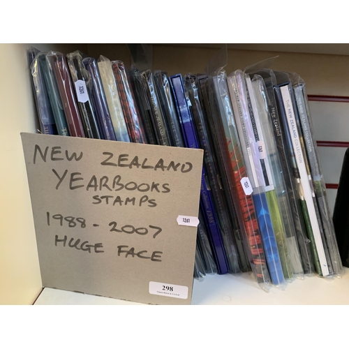 298 - An accumulation of New Zealand postage stamp year books 1988-2007