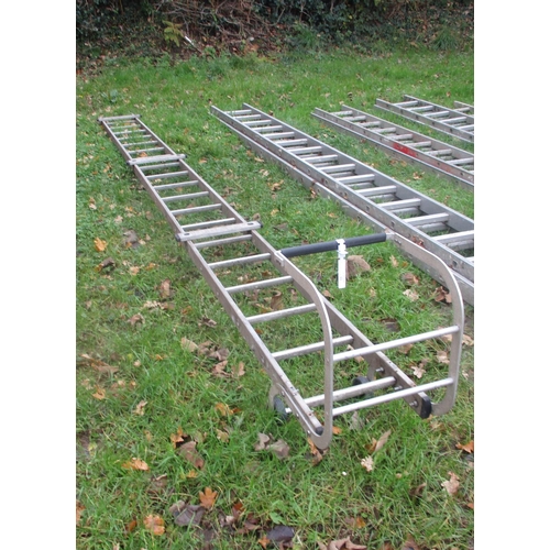 13 - An aluminium nineteen tread roof ladder