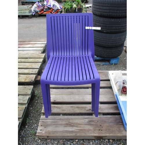 41 - A set of four garden chairs finished in mauve