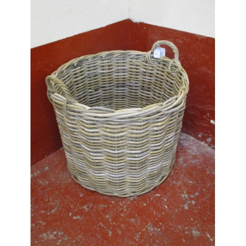 203 - A circular wicker basket of large proportion