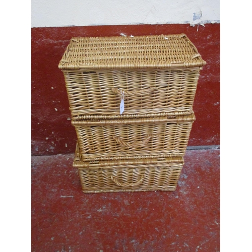 204 - Three wicker picnic hampers