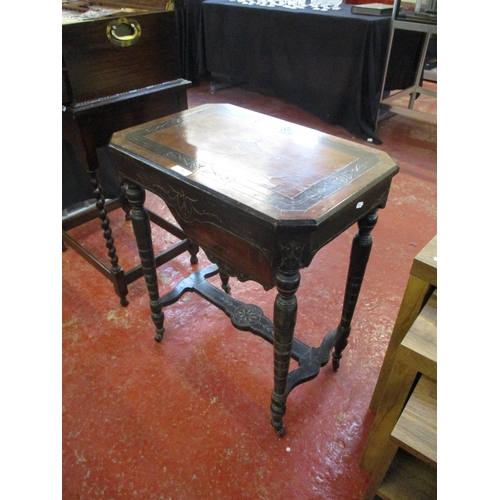 258 - A lady's late Victorian burr walnut and ebonised work table with a fully fitted interior