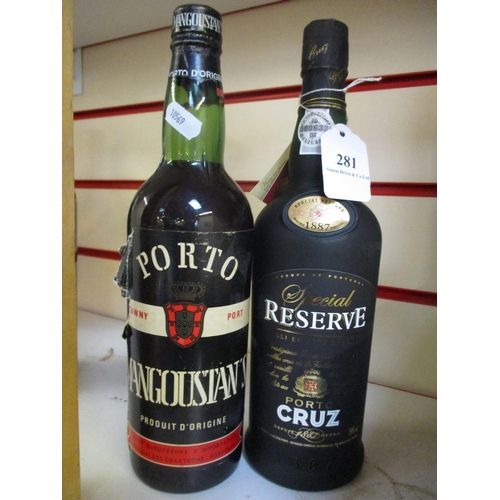 281 - A bottle of Cruz Special Reserve Port together with a bottle of Mangoustan's Tawny Port