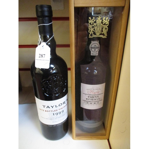 287 - A bottle of Taylor's Late Bottled 1999 Vintage Port together with a bottle of Tawny Reserve Port