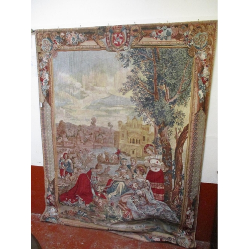 319 - A tapestry wall hanging depicting a classical scene