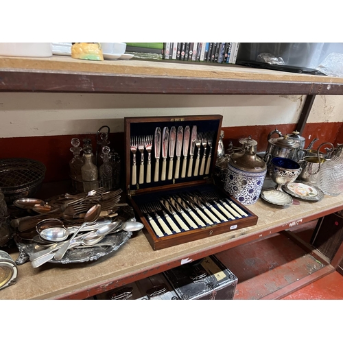 437 - A large and varied assortment of silver plated ware, flat ware etc.