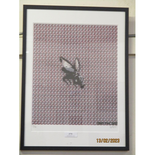 375 - Fly with a gas mask, a limited edition print 15/60 signed Banksy