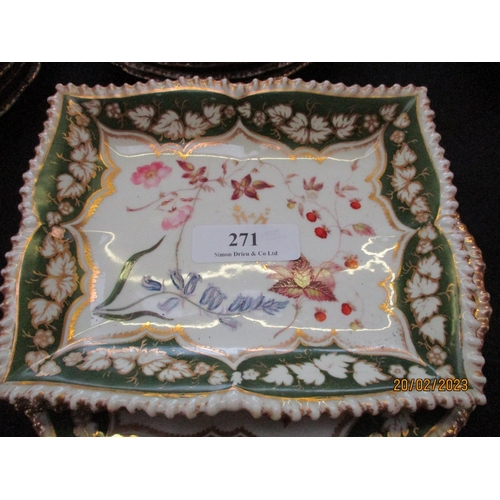 271 - A nineteenth century dessert service with floral and gilded decoration