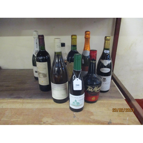 288 - An accumulation of various wines and spirits