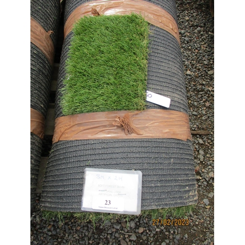 23 - A roll of Natural Look artificial grass - Soft Forest 38mm (3m x 2m)