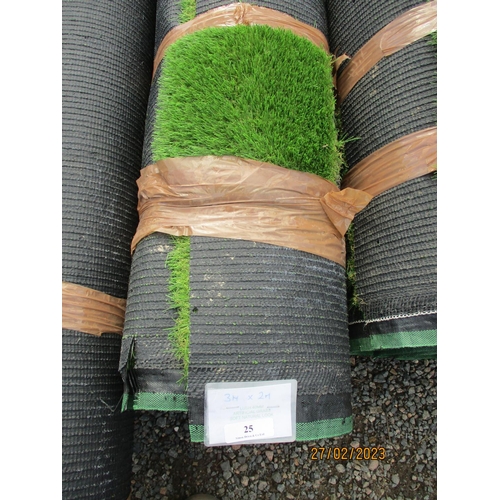 25 - A roll of Soft Natural Look artificial grass - Lush 40mm (3m x 2m)