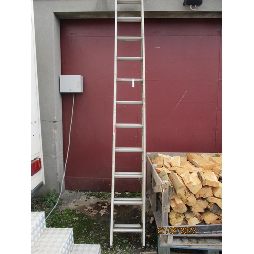 56 - An aluminium eleven tread double extension ladder