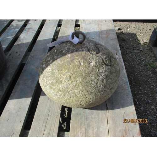 63 - A vintage Jersey granite corn weight inscribed 