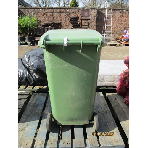 69 - A green PVC wheelie bin