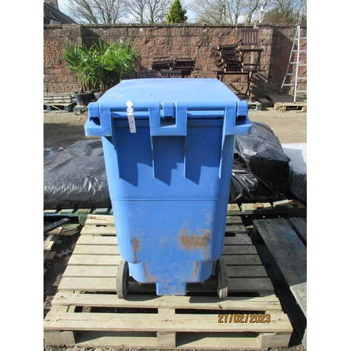 70 - A blue PVC wheelie bin