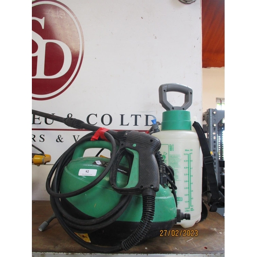 92 - A Performance Power PP1300 pressure washer together with a pressure sprayer