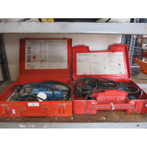 96 - A Bosch jigsaw together with a Bosch hammer drill