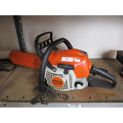 99 - A Stihl MS171 petrol chainsaw complete with spare chain