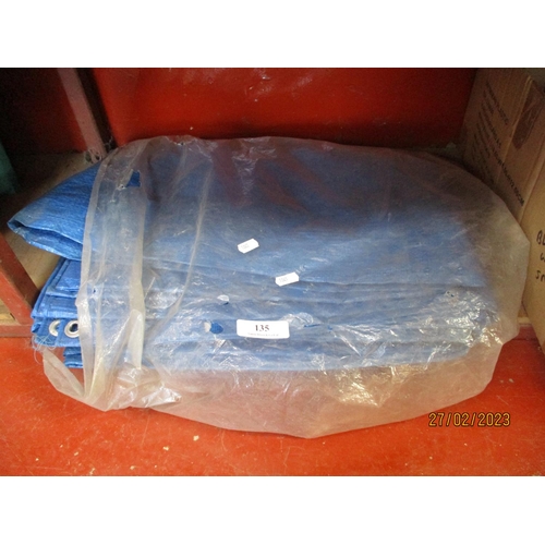 135 - A blue woven nylon tarpaulin