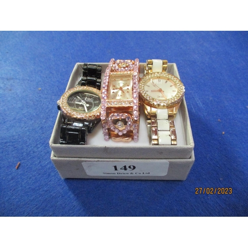 149 - Three lady's dress wrist watches