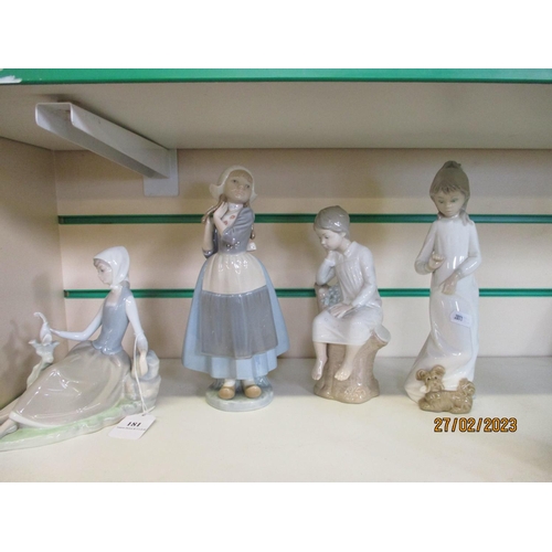 181 - Three Lladro models of children together with one other