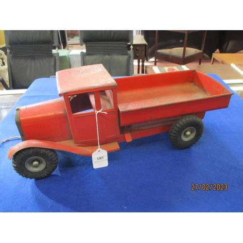 185 - A vintage tin plate model of a lorry