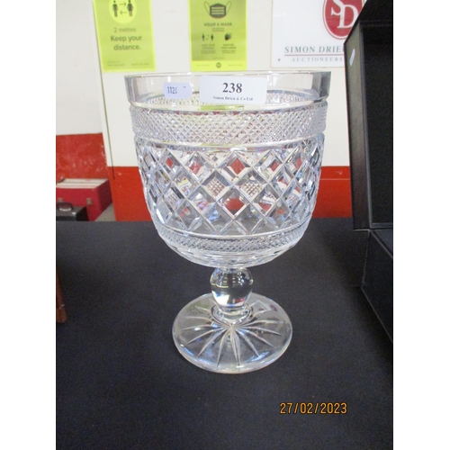 238 - A large crystal glass centre piece modelled as a goblet