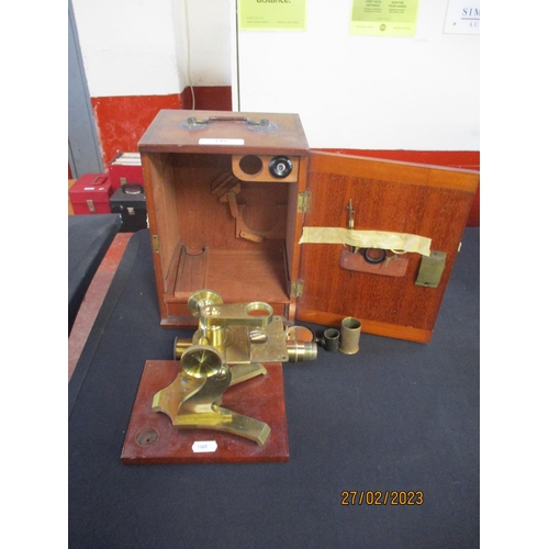 239 - A vintage laboratory microscope by Messrs. J.H. Steward of 406 The Strand, London in original fitted... 