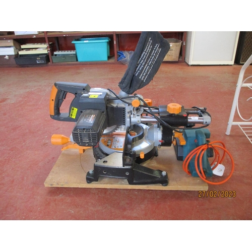 249 - An Evolution radial arm saw together with a Black & Decker planer