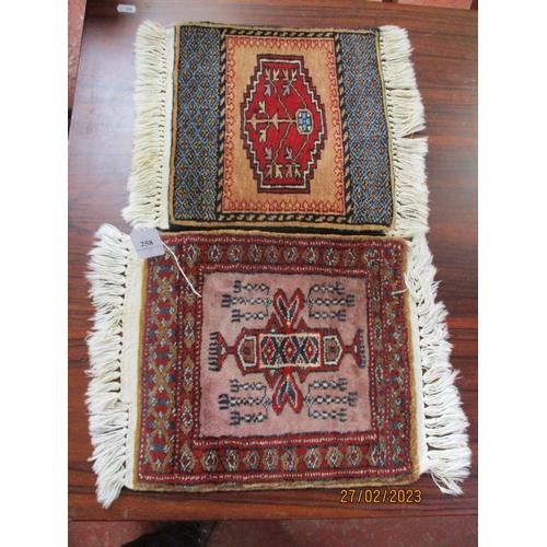 258 - Two oriental prayer rugs of diminutive form