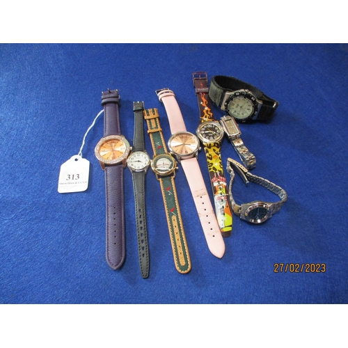 313 - Eight assorted wrist watches