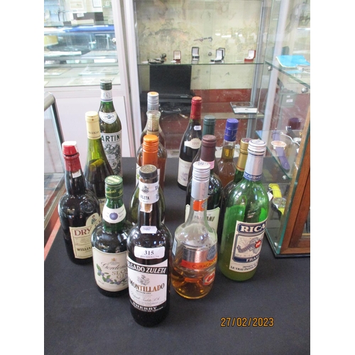 315 - Assorted wines and spirits