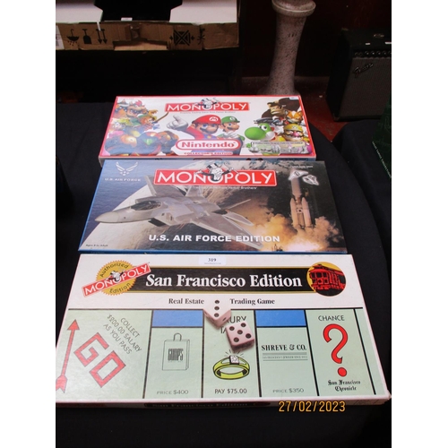 319 - Three collectable Monopoly games