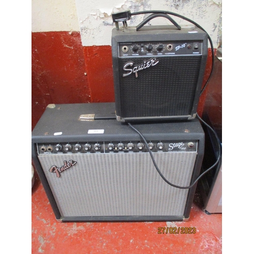 353 - A Fender Stage 100 amplifier together with a Squier SP-10 amplifier