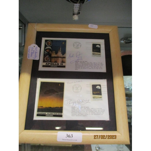 363 - Two framed Apollo 11 covers signed by Neil Armstrong and Buzz Aldrin