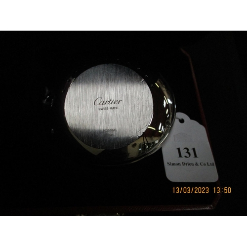 131 - A Cartier Ballon Bleu alarm clock in fitted case