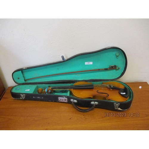 205 - A violin, bow and case