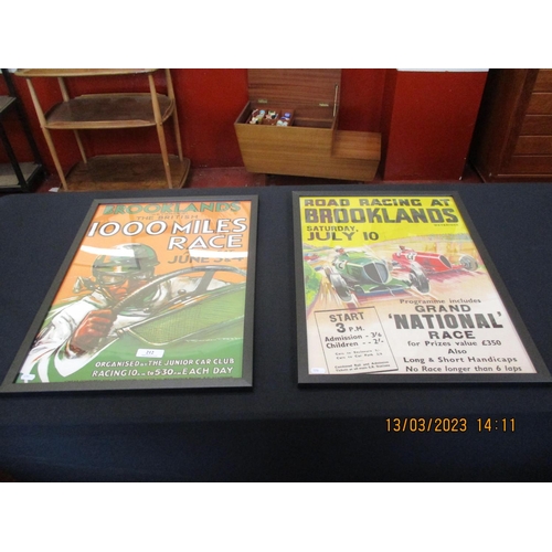 212 - Two framed pictures pertaining to Brooklands Road Racing