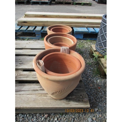 62 - Seven assorted terracotta garden pots - new