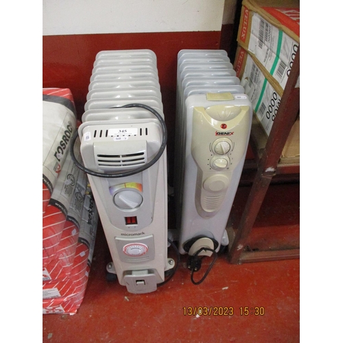 345 - Two oil filled electric radiators by iGenix and Micromark