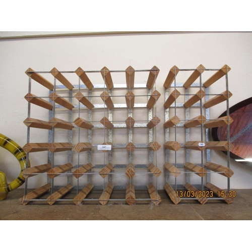 347 - Two metallic and wooden wine racks