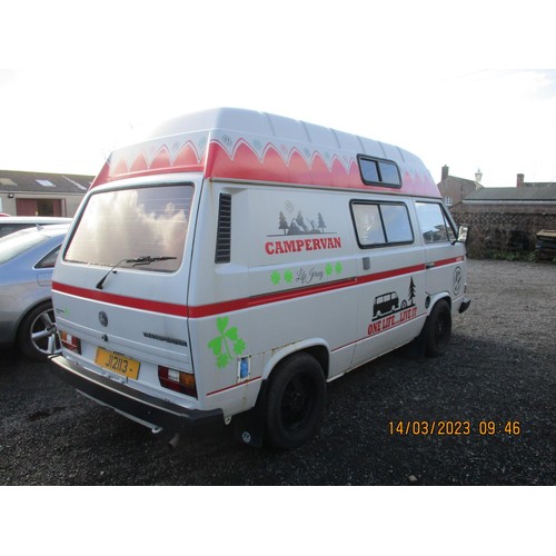 3 - A 1988 Volkswagen T3 Transporter 2.1 TDi camper van J12113 (petrol/automatic) , odometer reading 41,... 