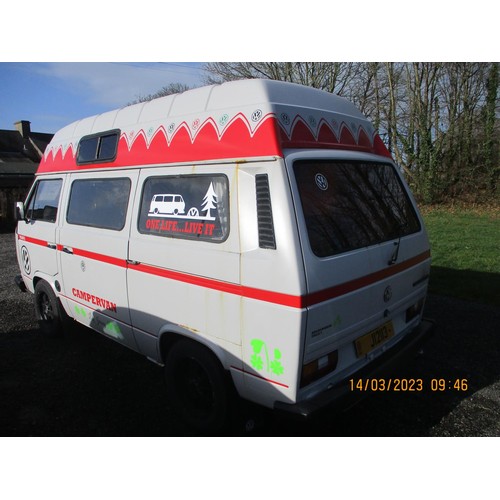 3 - A 1988 Volkswagen T3 Transporter 2.1 TDi camper van J12113 (petrol/automatic) , odometer reading 41,... 