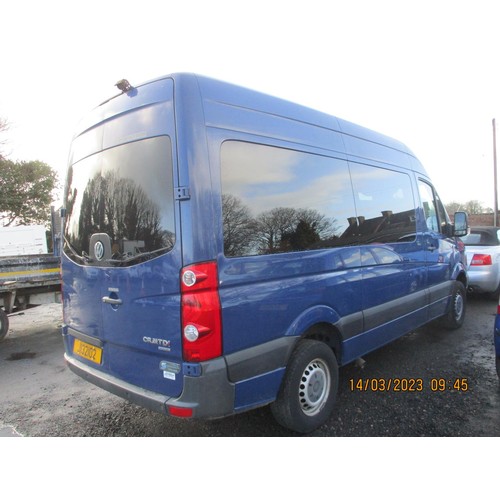 14 - A 2011 Volkswagen Crafter CR39 Blue 2.5 TDi nine seat window van with rear cargo pod J132102 (diesel... 