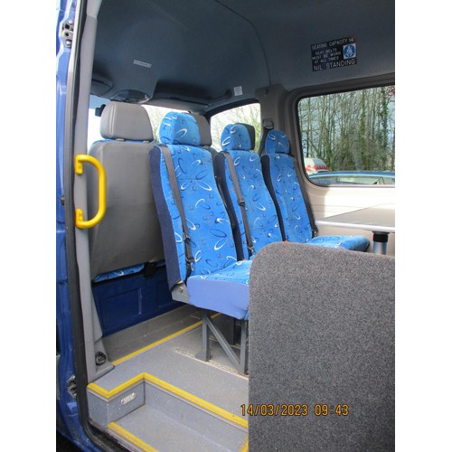 14 - A 2011 Volkswagen Crafter CR39 Blue 2.5 TDi nine seat window van with rear cargo pod J132102 (diesel... 