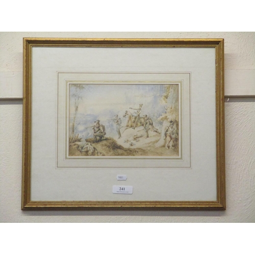 241 - A historical water colour depicting the Peninsular War