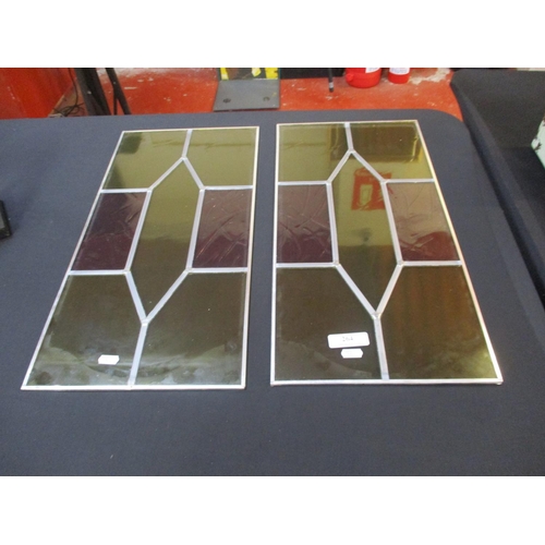 264 - Two lead glazed stained glass panels