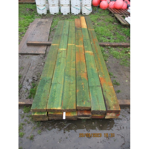 35 - Eighteen lengths of 150mm x 50mm tanalised reclaimed serviceable timber