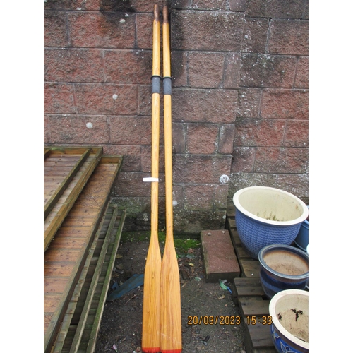 58 - A pair of wooden oars